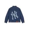 MLB SS24 New York Yankees Hooded Detachable Fashion Spring Autumn Denim Jacket Unisex Jacket Blue 3ADKB0741-50INS