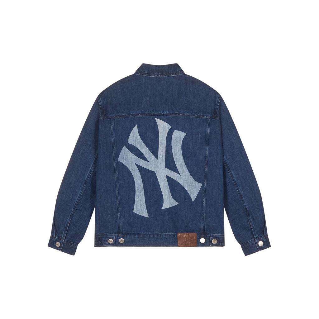 MLB SS24 New York Yankees Hooded Detachable Fashion Spring Autumn Denim Jacket Unisex Jacket Blue 3ADKB0741-50INS