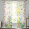 Osterhase Ei Blume Schmetterling Tüll Vorhänge für Wohnzimmer Schlafzimmer Voile Sheer Vorhang Fenster Home Decor Vorhänge