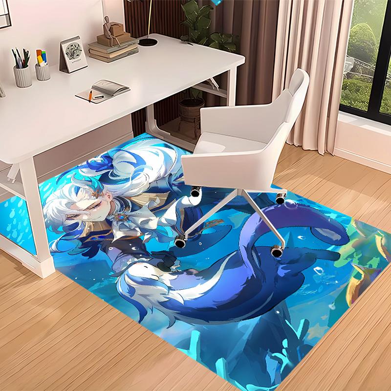 Genshin Impact Navelette Printed Absorbent Washable Carpet, Non-Slip Bathroom Mats, Kitchen Rugs, Yoga Mat,Living Room Entrance, Camping Picnic Rugs