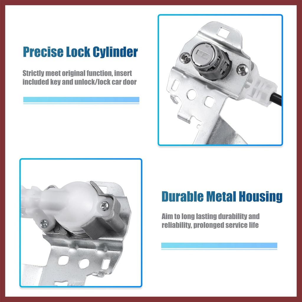 1 Set Front Left Side Door Lock Cylinder Cable with 2 Keys for Honda Civic 4-Door 2006 2007 2008 2009 2010 2011 72185-SNA-A01 Replace Parts