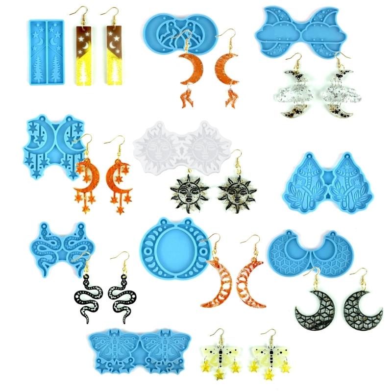 Silikon Ohrringformen Anhänger Epoxidharzform Epoxidharzformen DIY Schmuckherstellung Formen für Schmuckdekorationen