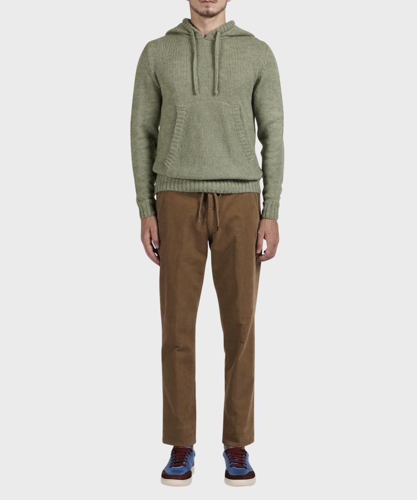 PANICALE Brown Drawstring Cotton Regular Fit Pants