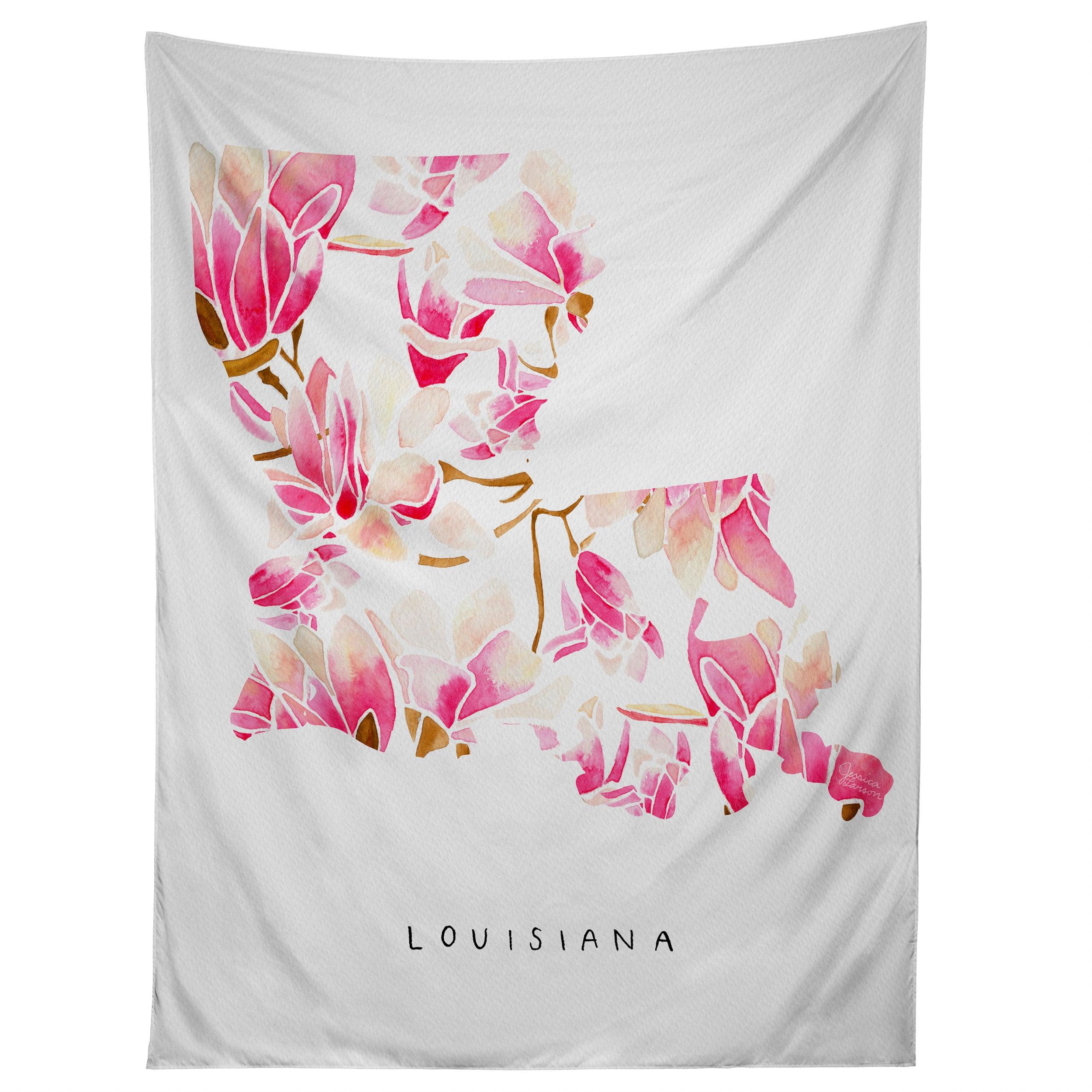 LOUISIANA STATE FLOWER MAGNOLIAS tapestry 75x100