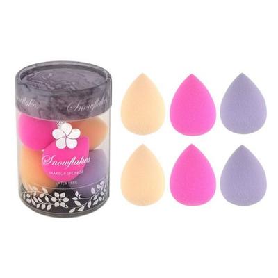 Apply Thoroughly Around the Eyes and Other Areas with the Snowflake Mini Beauty Makeup Sponge Blender. 6 Latex-free Bottom Small, Red Purple Beige