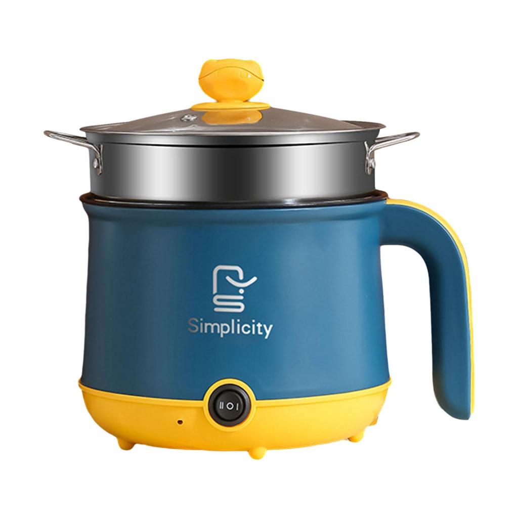 Electric Hot Pot US Adapter Plug Multi Function Electric Cooker Nonstick Ramen Cooker for Soup Boiling Dumpling Stewing Porridge