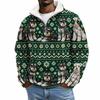 Men's Fall Winter Flannel Christmas Print Sweatshirt Casual Holiday Pullover Top