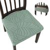 Stretch Dining Chair Cover 1pc Leaf Jacquard Dustproof Slipcover Easy to Install for Home Hotel Wedding Decoration
