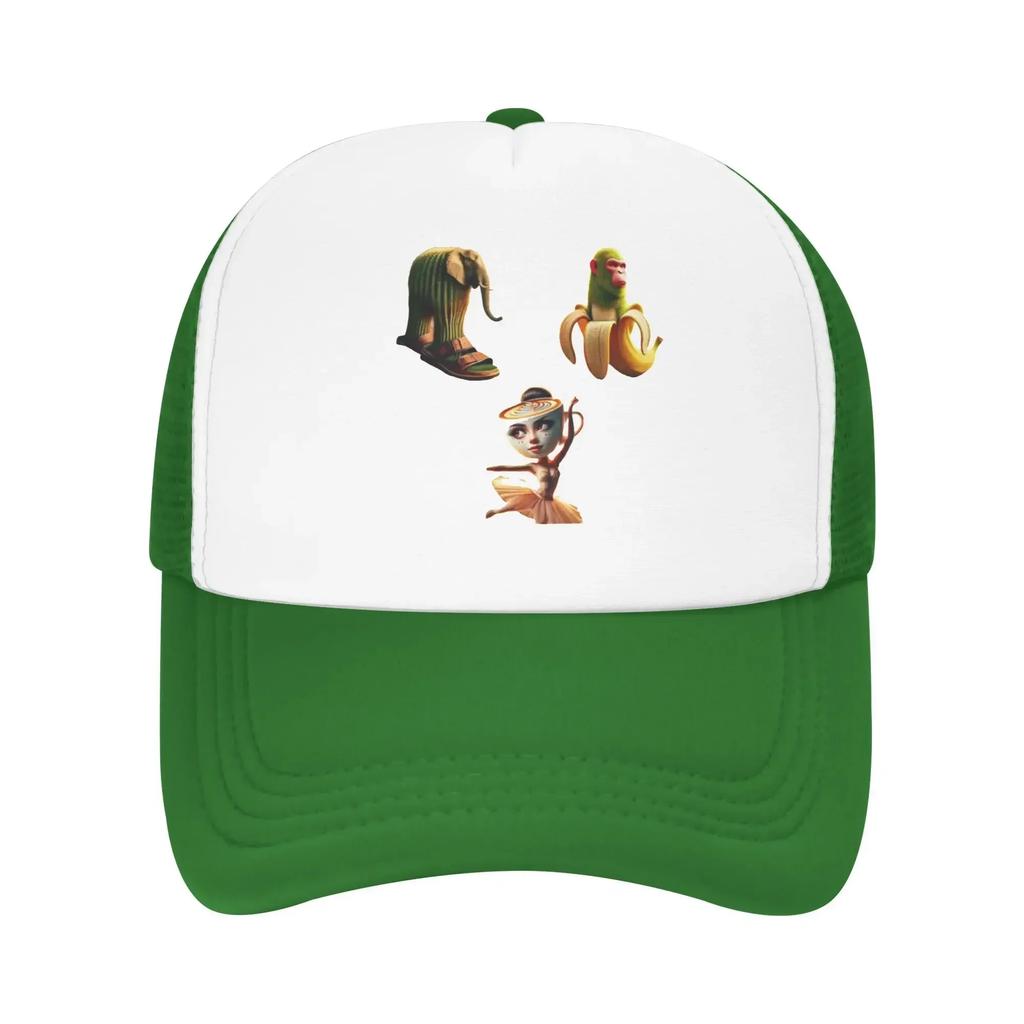 Italienische Brainrot Charakterkombinationen 3 Elefant Sport Netz Baseballkappen Für Herren Frühling Männlich Strand Golfmütze Schirmmütze