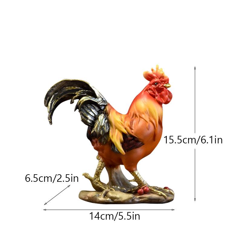 NORTHEUINS Realistic Rooster Resin Handicraft Ornaments Outdoor Garden Courtyard Decoration Ranch Home Micro Landscape Objects