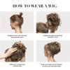 ALAN EATON Claw Clip Messy Bun Hair Piece for Women BLonde Synthetic Wavy Curly Ponytail Hairpiece for Daily Wear Multi-color Option 10 Inch