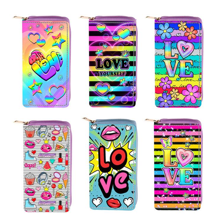 LOVE English alphabet long zipper wallet, card bag wallet