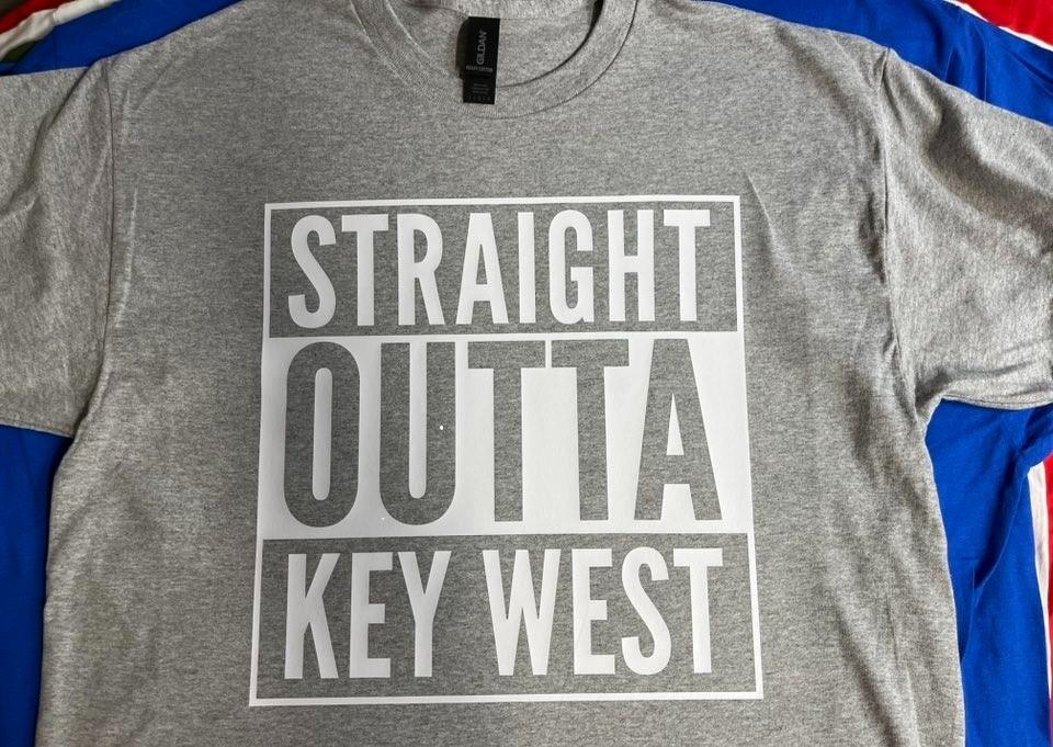 Straight Outta Key West T-shirt Tee Funny Unisex Tropical Florida Keys Islands M