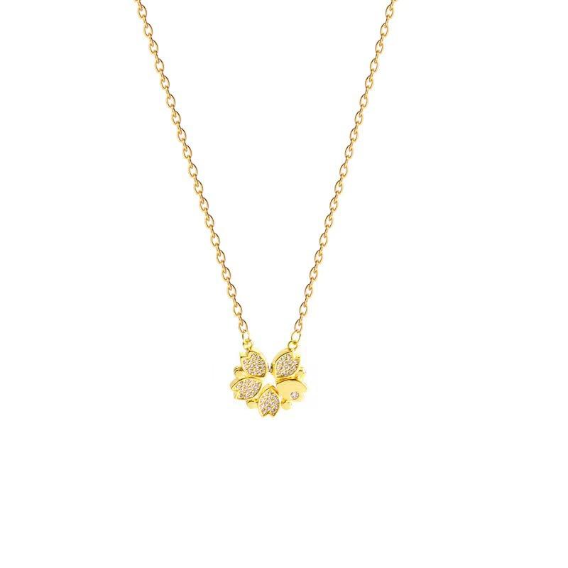 A Two-wearing Love Four-leaf Clover Necklace, Light Luxury Niche Design Sense, Advanced Collarbone Chain, Temperament Internet Celebrity Jewelry