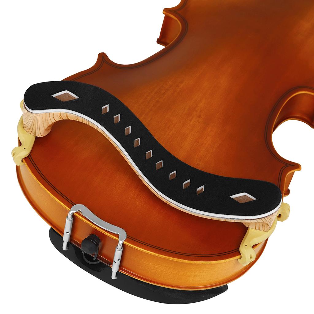 Suport de umăr pentru vioară în stil clasic, cu aspect de lemn, pentru vioară 4/4 și 3/4, cu burete de memorie îngroșat, piese de vioară cu înălțime reglabilă