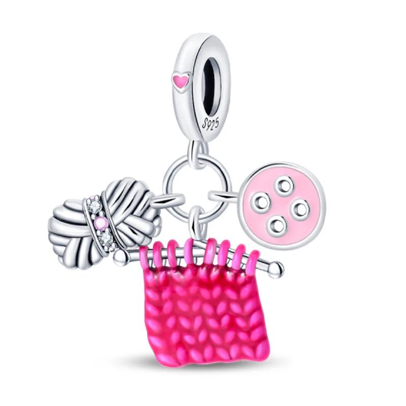 Creative Family Life Series Sewing Machine Weaving Alarm Clock Hair Dryer Charms Beads Fit Diy Bracelets Copper