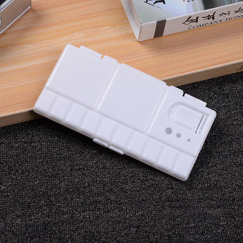 White Plastic Paint Palette Box Watercolor Tray With 25 Grids Flip Cap Folding Art Tool Supplies