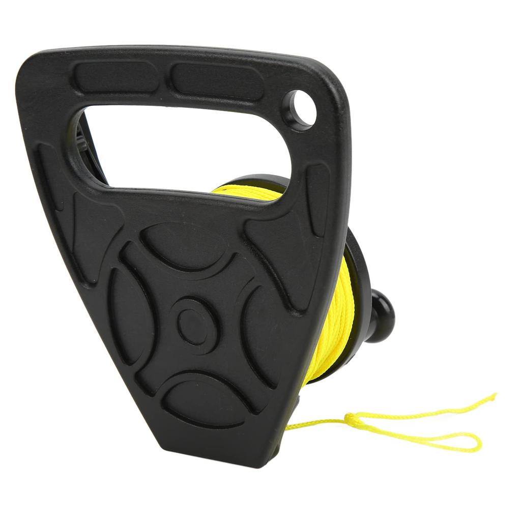 Scuba Diving Reel Portable Diving Handle Reel with Thumb Stopper for Snorkeling (Black Wheel)