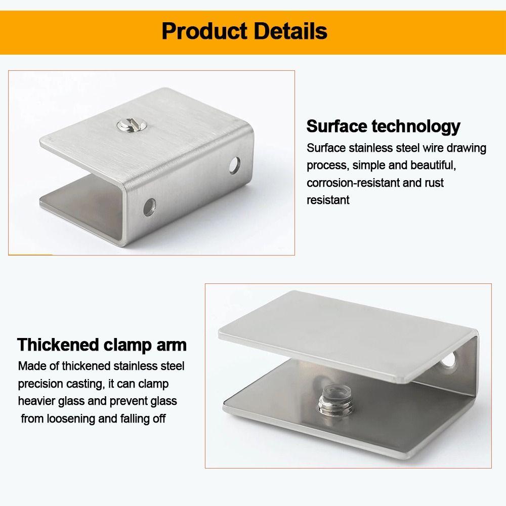 Adjustable Glass Shelf Brackets Heavy Duty Glass Support Replacement Parts Wall Mount Clip