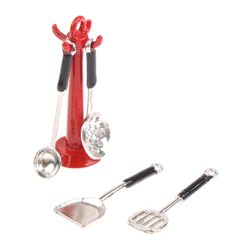 1:12 Dollhouse Kitchen Utensil Vertical Hanging Spoon Spatula Spoon Colander Set