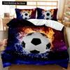 Fotbalový povlak na přikrývku Fotbalová dětská ložní souprava 3D povlak na přikrývku Kluci Dospívající Sportovní nadšenci Dvojitý Queen King Polyesterový povlak na přikrývku