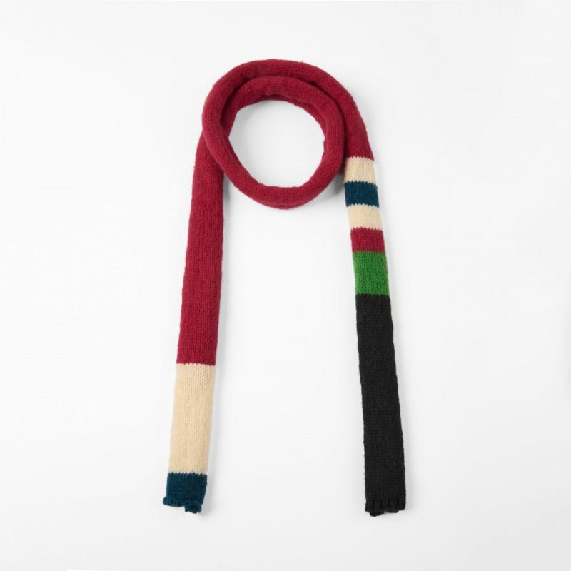 Womens Knitted Stripe Colorblock Scarf Winter Warm Long Neck Wrap Fashion Accessory