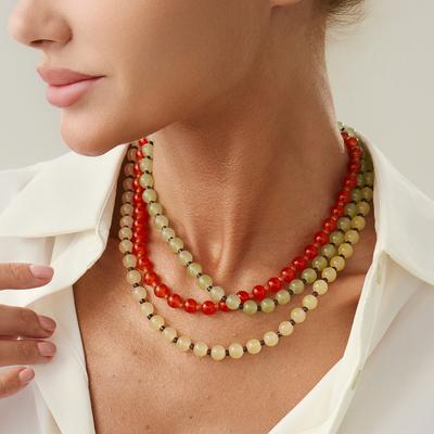 Fashion Creative Transparent Glass Beads Choker Necklaces for Women Retro Bohemian Clavicle Chain Necklace Summer Daily Party Jewelry