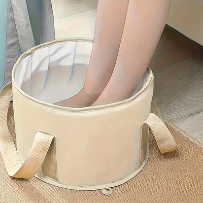 1pc Foldable Foot Soaking Tub - Insulated Basin for Travel/Home, Portable Spa Bucket with Handles | No Power, Odor-Free