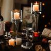 Elegant Glass Lampshade Metal Candlestick for Weddings