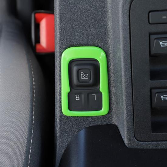 ABS Rearview Mirror Button Adjust Decor Cover Trim For Ford Bronco Light Green