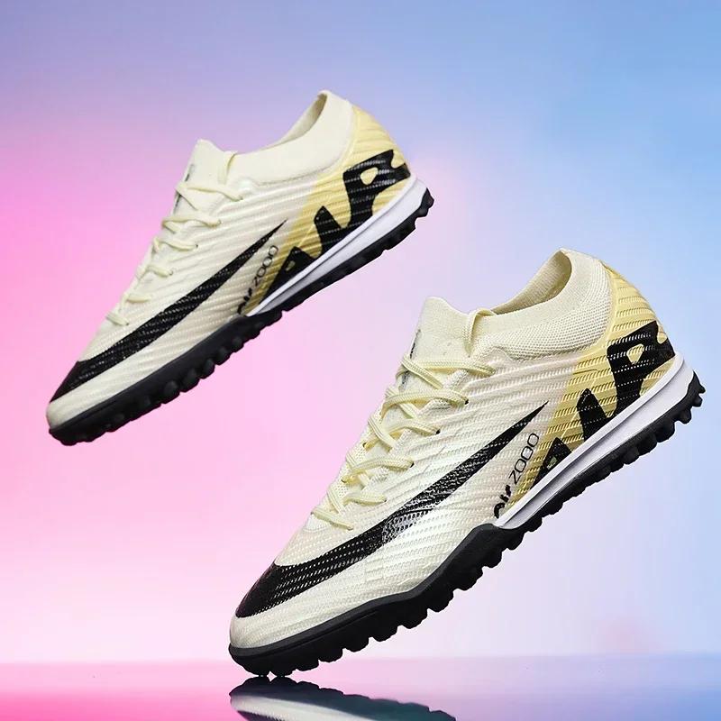 

New Men Mid-top Soccer Shoes FG/TF Football Boots Light Cleats Hot-selling Non-Slip High-quality Match Sneakers Futsal Indoor 35