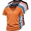 100% Cotton Men T Shirt Tops V Neck Thin Short Sleeve Tees Men's Fashion Fitness Hot T-shirt For Men Size S-5XL