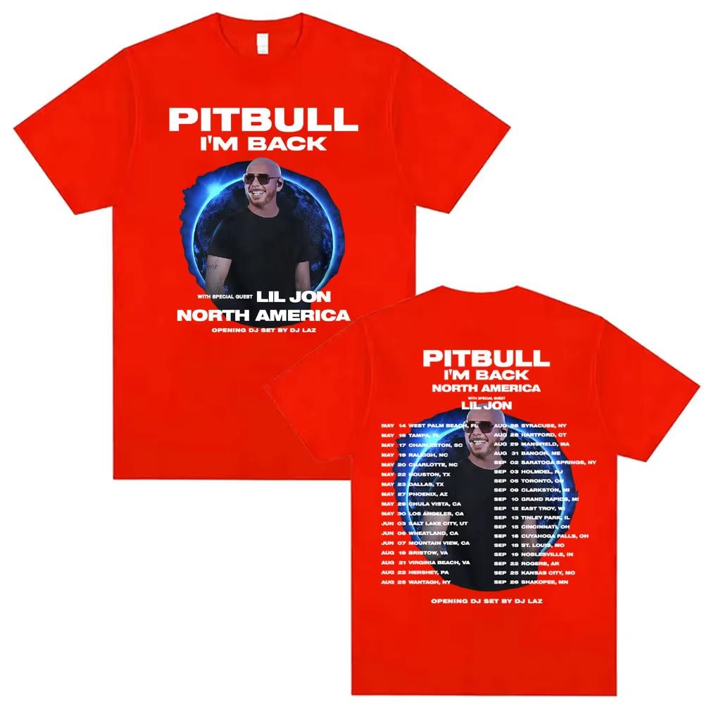 Pitbull Im Back Tour 2026 North America Concert T Shirt Unisexs Women Fashion Hip Hop Pop Music Tshirts Cotton Tshirt