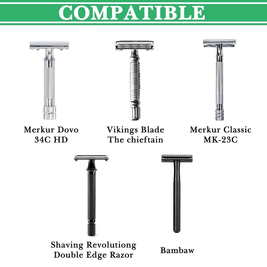 Linkidea Razor Holder Zinc Alloy Shaving Brush Organizer with Shower Safety Shaver Kit for Compatible with Vikings Blade the Chieftain Stand, Non-Slip