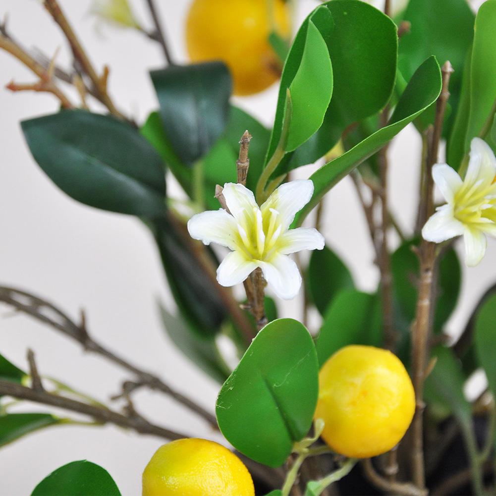 Artificial Lemon Branches 2pcs for Home Kitchen and Dining Table Decoration Flexible Lifelike Yellow Lemons Plastic Stems
