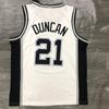 Custom Heat Pressed Basketball Jersey San Antonio Spurs 5 Murray 21 Duncan 20 Ginobili Breathable Bamboo Charcoal Fabric