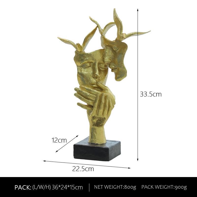 Couple Mask Top European Resin Crafts Personalized Home Tabletop Premium Room Decoration Ornaments Durable Durable
