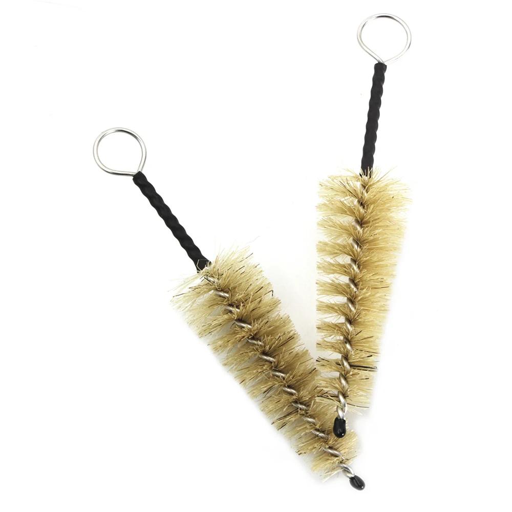 Mouthpiece Cleaning Brush 2 Pcs Wind Instrument Brown Natural Mane Brush for Saxophone Clarinet Trumpet Flute Accessories