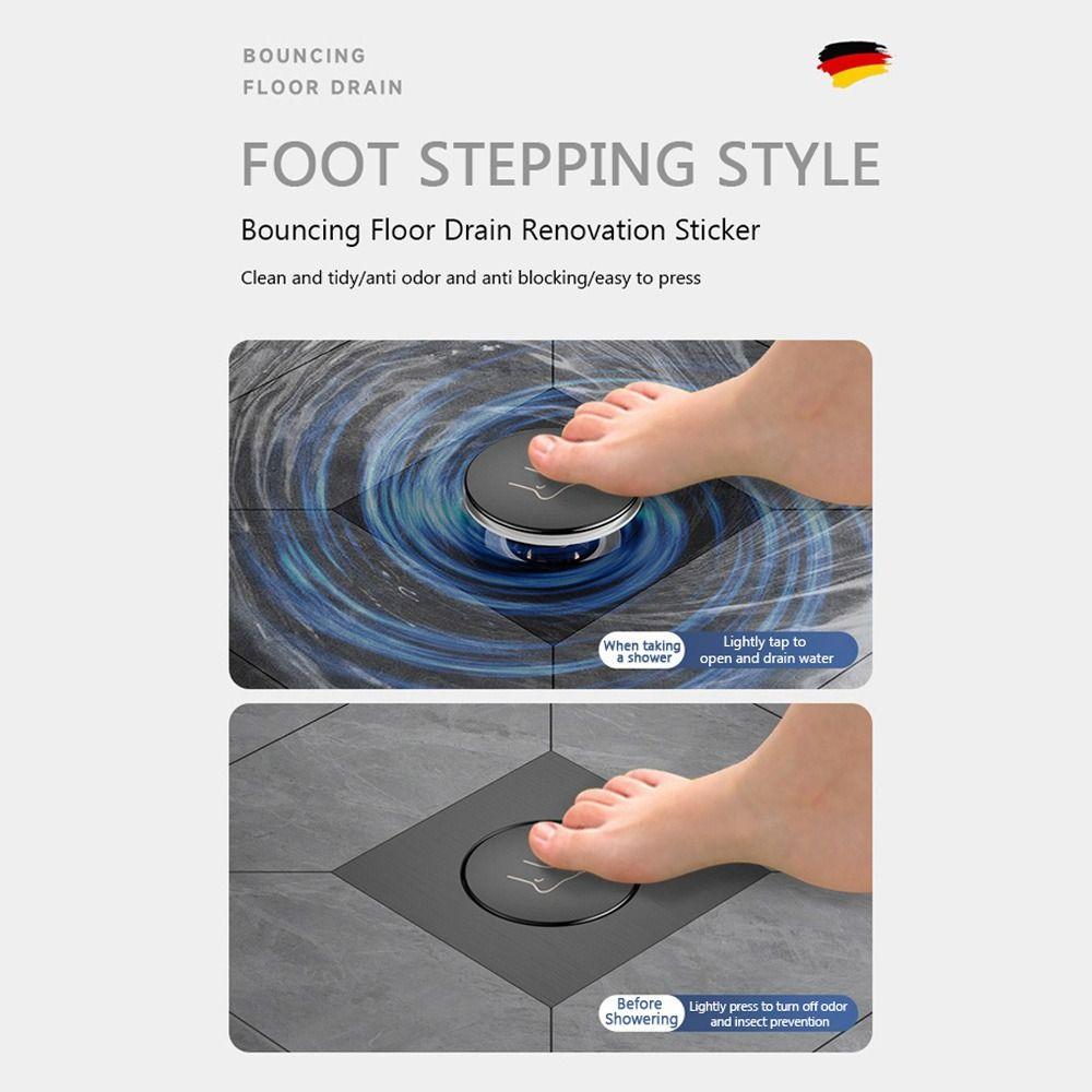 Stainless Steel Press-Type Floor Drain Pedal Type Pop Up Bounce Shower Foot Floor Drain Removable Anti-odor Sewer Floor Strainer