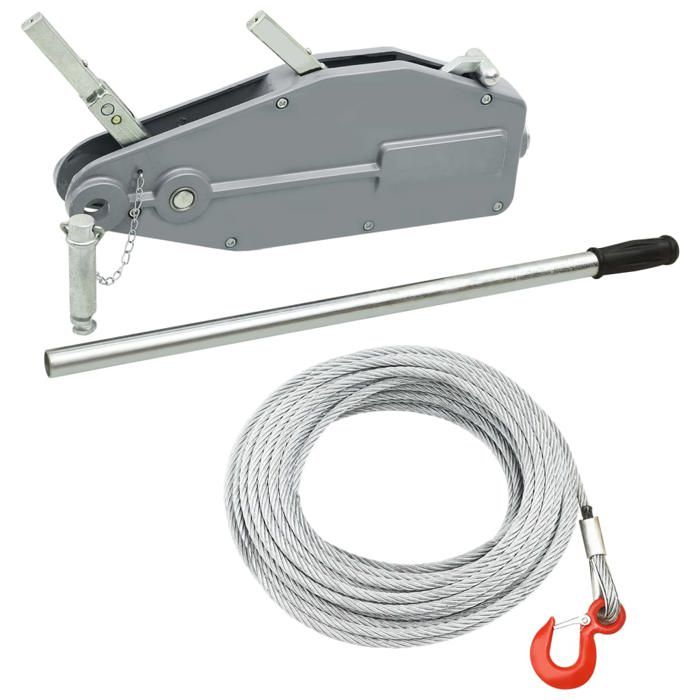 VidaXL Cable Lifting Winch Pulling Hoist Hand Winch Traction Winch Tension Wire Rope Pulling Hoist 146677
