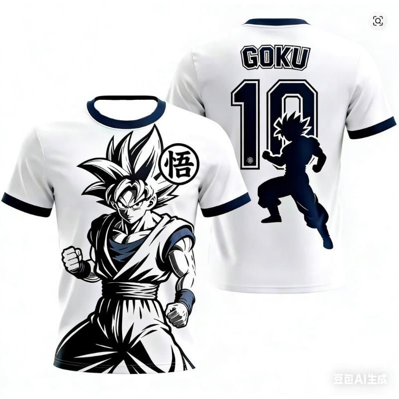 New Adult Men's Dragon Ball Goku Football Jersey T-Shirt Mans Anime T-Shirt Special Football Jersey