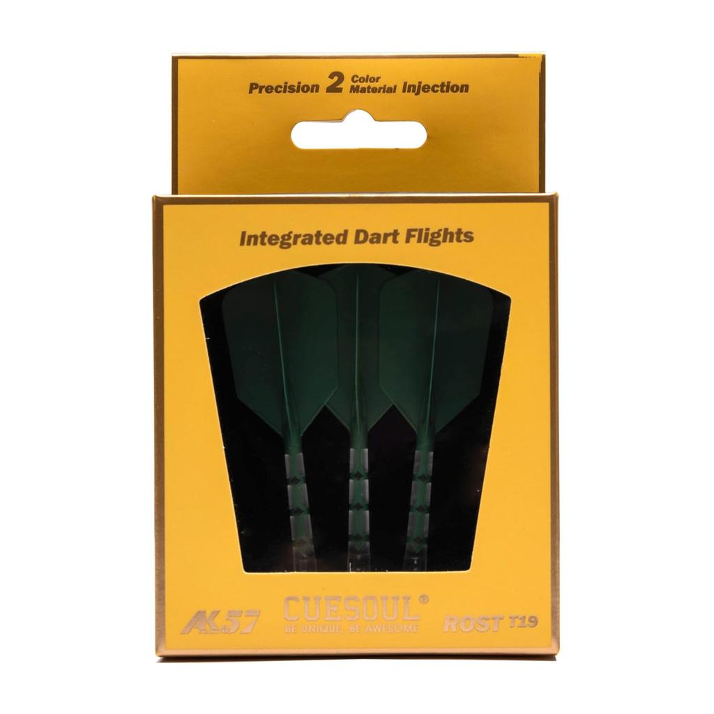 CUESOUL ROSTAK57 T19 Series mixed shaft integrated flight Slim Shape Series Set of 3 Two-tone dual-material (Dark Green)