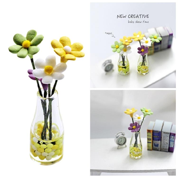 Glass Flower Vase Lovely Room Decoration Mini Flower Bottle Car Mirror Ornament