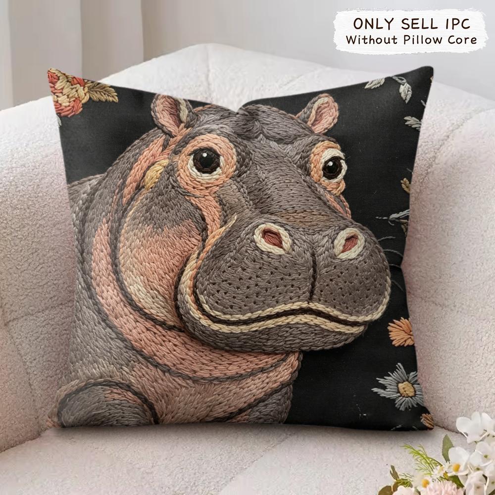 2D Scream Animals Retro Kissenbezug Seidiger Kurzer Plüsch Unsichtbarer Reißverschluss Staubdicht Sofakissenbezug Für Heimdekoration