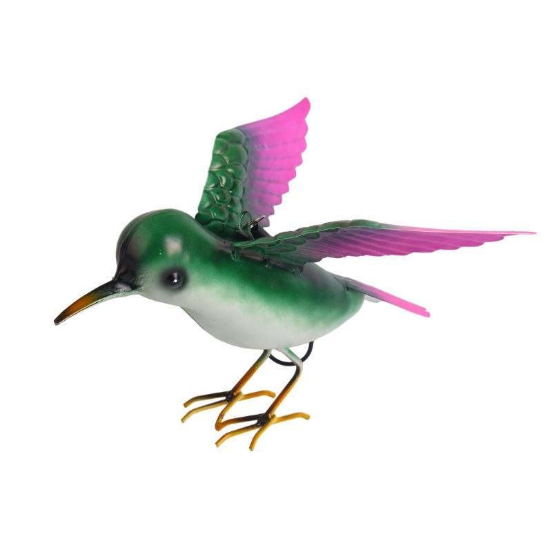 

Металлическая скульптура птицы для сада и двора, реалистичные 3D-подвесные украшения, статуэтка птицы, украшения для дома и улицы зелёный