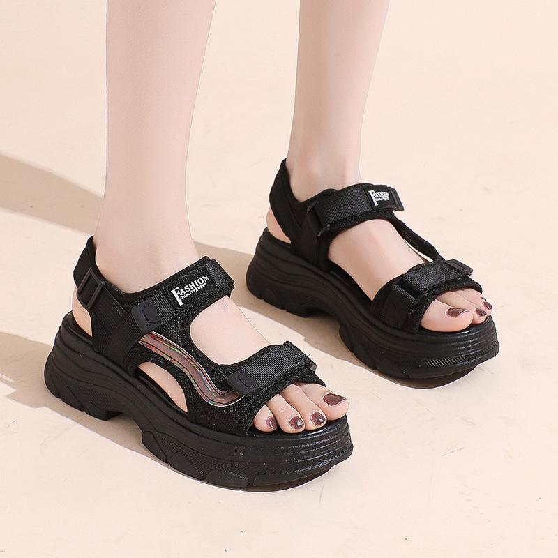 Open-toed sandals 2025 summer new thick-soled wear-resistant casual shoes light and non-slip women's breathable hollow shoes children