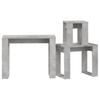 3 Piece Nesting Tables Concrete Grey Engineered Wood
