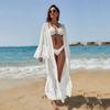 Chiffon Flared Sleeve Sunscreen Cardigan Long Beach Jacket Vacation Bikini Swimsuit Overcoat