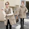 Medium and long hooded cotton-padded clothes for women's winter new loose large size fashion cotton-padded clothes thickened cotton-padded jackets