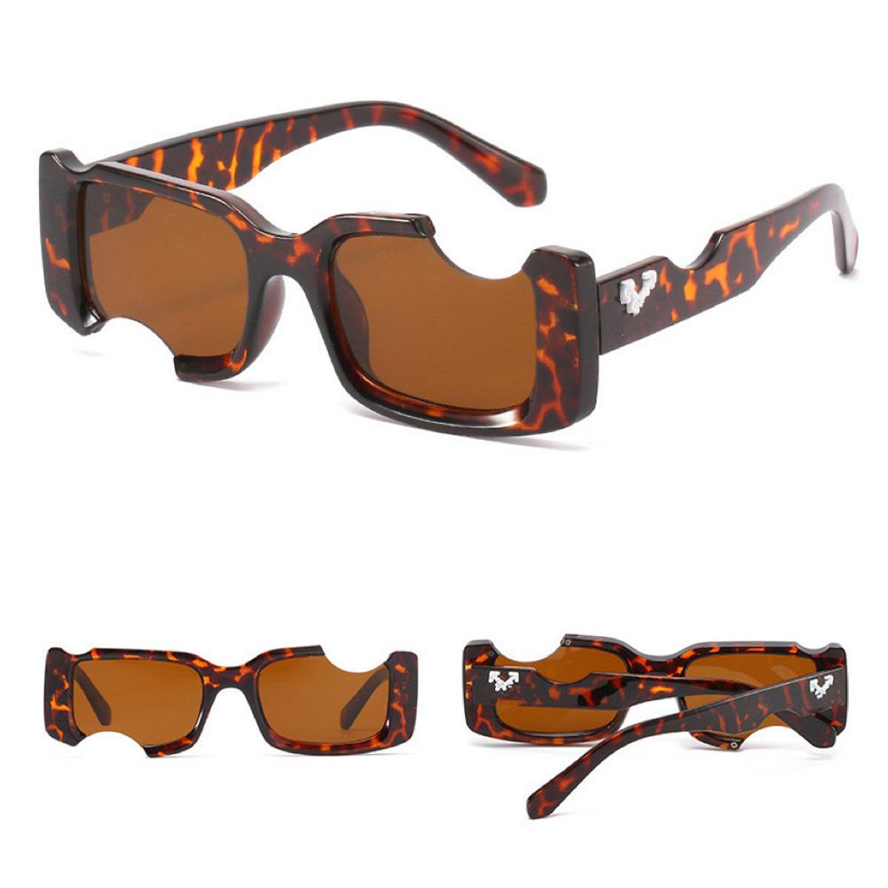 1Pcs Retro Broken Frame Sunglasses Unisex Luxury Sun Glasses Men Fashion Rectangle Jelly Sunglasses with Metal Hinges UV400